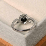 1.56ct Engagement Ring Round Cut Black Diamond Halo Design 14k White Gold Finish