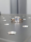 0.3ct Emerald Simulated Diamond Solitaire Engagement Ring 14k Yellow Gold Plated