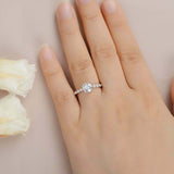 1.6ct Round Cut Diamond Single Prong Solitaire with Accents 14k WhiteGold Finish