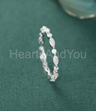 0.3ct Marquise Cut Simulated Diamond Eternity Wedding Band 14k White Gold Plated