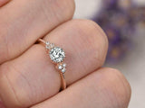 0.5ct Round Cut Diamond Engagement Ring Petite Minimalist 14k Rose Gold Finish