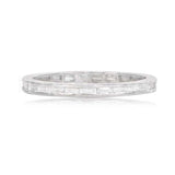 0.4ct Baguette Simulated Diamond Channel Set Wedding Band 14k White Gold Plated