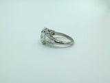 4Ct Asscher Cut Diamond Vintage Cocktail Engagement Ring 14K White Gold Finish