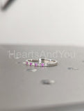 0.5ct Round Cut Simulated Ruby Half Eternity Wedding Band 14k White Gold Plated