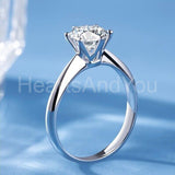 0.35ct Round Cut Moissanite Solitaire Women Engagement Ring 14k WhiteGold Plated