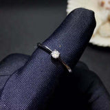 0.15ct Engagement Ring Round Cut Diamond Solitaire Design 14k White Gold Finish