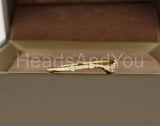 0.1ct Round Cut Moissanite Curved Stacking Wedding Band 14k Yellow Gold Plated