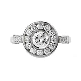 2.2ct Round Cut VVS1 Diamond Engagement Ring Milgrain Halo 14k White Gold Finish