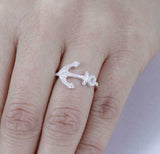 1.6ct Round Cut VVS1D Diamond Engagement Ring Anchor Navy 14k White Gold Finish