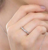 4.5ct Baguette Princess Diamond Half Eternity Wedding Band 14K White Gold Over