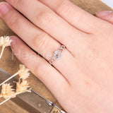 1ct Round Cut Simulated Morganite Crown Engagement Ring 14k White Gold Plated