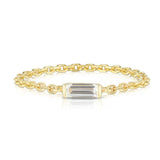 0.4ct Baguette Cut Diamond Chain Engagement Ring 14k Yellow Gold Finish