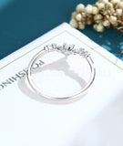 0.5ct Pear Simulated Diamond Minimalist Engagement Ring 14k White Gold Plated