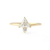 0.54ct Trillion Cut Diamond Engagement Ring 14k Yellow Gold Finish Pointed Arrow