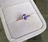 0.45ct Engagement Ring Oval Cut Blue Tanzanite Solitaire 14k Rose Gold Finish