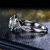 2ct Round Cut Diamond Engagement Ring Halo Twisted Promise 14k White Gold Finish