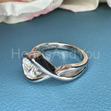 0.5ct Round Cut Moissanite Knot Women Engagement Ring 14k Yellow Gold Plated