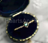 0.5ct Round Cut Simulated Emerald Minimal Engagement Ring 14k Yellow Gold Plated