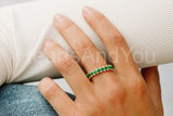 2.1ct Round Cut Simulated Emerald Cocktail Wedding Band 14k Yellow Gold Plated