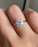 0.45ct Round Cut Moissanite Solitaire Engagement Ring 14k White Gold Plated