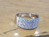 1.6ct Round Cut Diamond Half Eternity Wedding Ring Band 14k White Gold Finish