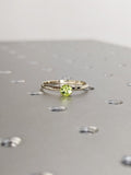 0.5ct Round Cut Simulated Green Peridot Solitaire Ring 14k White Gold Plated