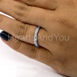 0.5ct Baguette Cut Simulated Diamond Eternity Wedding Band 14k White Gold Plated