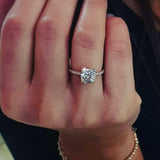 1.2ct Cushion Cut Diamond Accent Solitaire Engagement Ring 14k Rose Gold Finish