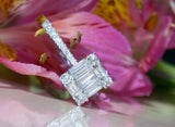4Ct Baguette Cut Diamond Stylish Square Engagement Ring 14K White Gold Finish