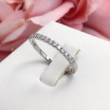 0.45ct Round Cut Moissanite Half Eternity Wedding Band 14k White Gold Plated