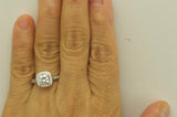 4Ct Cushion Cut DVVS1 Diamond Hidden Halo Engagement Ring 14K White Gold Finish