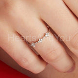 0.5ct Round Cut Moissanite Floral Petite Wedding Band 14k White Gold Plated