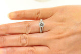 2ct Round Cut Diamond Split Shank Solitaire with Accent Ring 14k White Gold Over