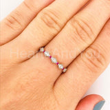 0.25ct Round Cut Moissanite Half Eternity Wedding Band 14k White Gold Plated