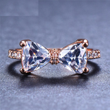 2ct Trillion Cut Diamond Engagement Ring 14k Rose Gold Finish Bow Knot Design