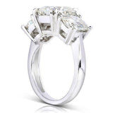 3.5ct Cushion Cut Diamond Three Stone Women Engagement Ring 14K White Gold Over
