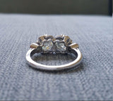 2Ct Round Cut VVS1 Diamond Two Stone Floral Engagement Ring 14K White Gold Over