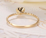 0.3ct Round Cut Moissanite Minimalist Cluster Women Ring 14k Yellow Gold Plated