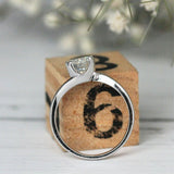 1Ct Round Cut VVS1/D Diamond Swirl Solitaire Engagement Ring 14K White Gold Over