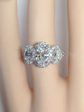 5Ct Oval Cut Diamond Cocktail Iced Halo Engagement Ring 14K White Gold Finish
