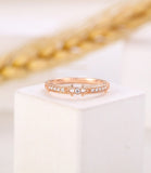 0.2ct Round Cut Moissanite Stackable Women Wedding Band 14k Rose Gold Plated