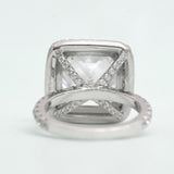2.2ct Cushion Cut Simulated Diamond Halo Engagement Ring 14k White Gold Plated