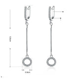 1.5ct Round Cut VVS1 Diamond Round Shape Long Drop Earrings 14k WhiteGold Finish