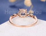 1ct Round Cut Simulated Morganite Accented Engagement Ring 14k Rose Gold Plated