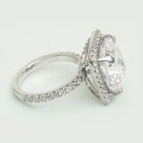 2.2ct Cushion Cut Simulated Diamond Halo Engagement Ring 14k White Gold Plated