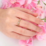 1.5ct Round Cut Diamond Wedding Band Single Prong Stackable 14k Yellow Gold Over