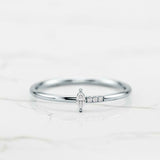 Petite Minimalist Engagement Ring 0.3ct Marquise Cut Diamond 14k YellowGold Over