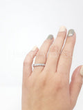 0.4ct Round Cut Moissanite Infinity Stacking Wedding Band 14k White Gold Plated