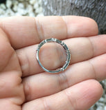2ct Baguette Round Blue Sapphire Half Eternity Wedding Band 14k White Gold Over