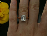 1.5ct Emerald Cut Diamond Solitaire Proposal Engagement Ring 14k Rose Gold Over